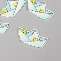 Декор для творчества акрил двусторонний "Бумажный кораблик" блеск 3,4х2,9х0,2 см