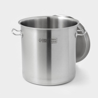 Кастрюля из нержавеющей стали Hanna Kn&ouml;vell HoReCa, 30 л, толщина 0,8 мм, 201 сталь, дно 3,2 мм, металлическая крышка, с теплораспределительным слоем, индукция