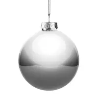 Елочный шар Finery Gloss, 10 см, глянцевый серебристый