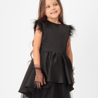 Платье нарядное детское KAFTAN, р.32 (110-116 см), черный