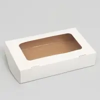 Контейнер на вынос, с окном, белый, 20 х 12 х 4 см