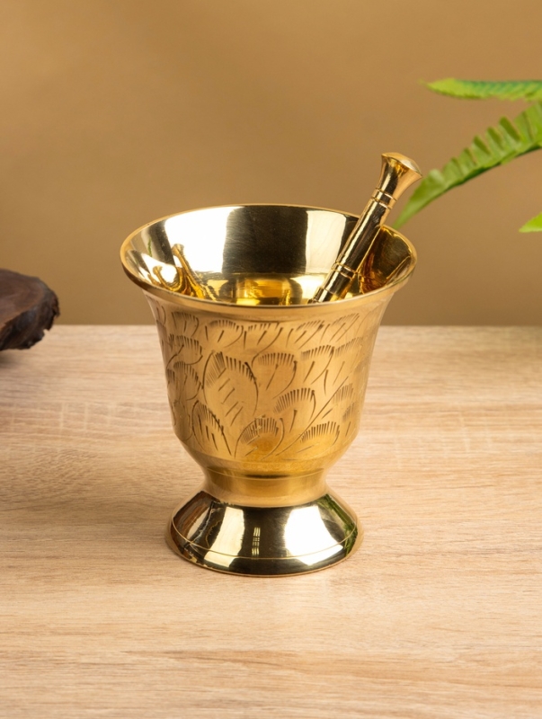 Ступка с пестиком, латунь 9х9х9,5 см