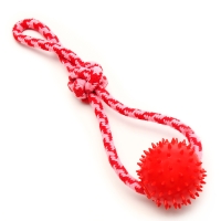 Игрушка канатная "Узел с массажным шариком", до 31 см, до 65 г, микс цветов