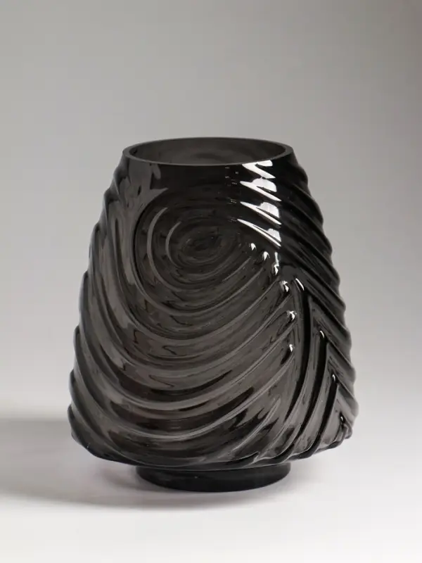 Ваза стекло настольная "Флер" 19,5х16 см, серый