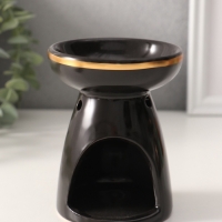 Аромалампа керамика "Древо жизни" чёрная с золотом 9,3х9,3х11,8 см