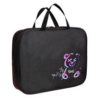 Папка с ручками текстильная А4, 350&times;270&times;80 мм, Stavia &laquo;Неоновый медведь&raquo;