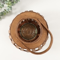 Подсвечник дерево на 1 свечу "Эко-фонарь" коричневый 12х27х30 см Подсвечник дерево на 1 свечу "Эко-фонарь" коричневый 12х27х30 см