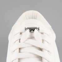 Фиксатор для шнура, двойной, d = 4 мм, 8 &times; 26 мм, 2 шт, цвет серебряный