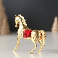 Сувенир Лошадка маленькая с 2-мя красными хрусталиками, 7х2х6 см.