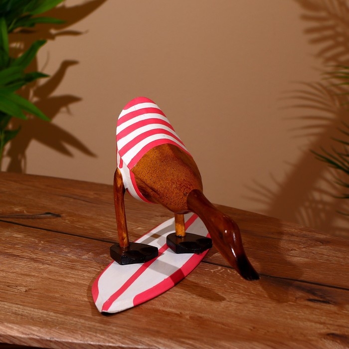 Сувенир "Утка на сёрфе" дерево 40 см