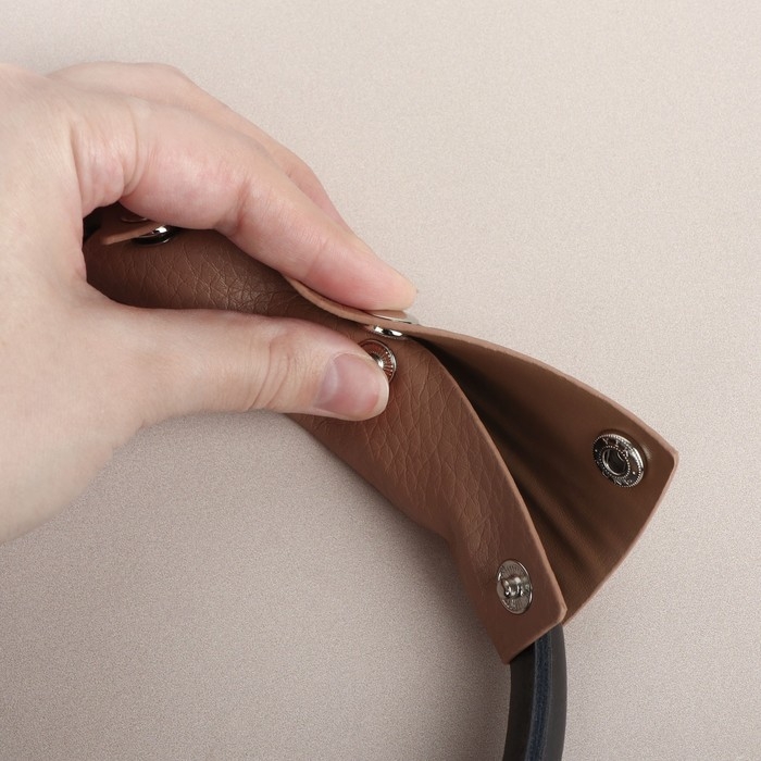 Накладки на ручку для сумки, на кнопках, 13 &times; 9 см, 2 шт, цвет коричневый