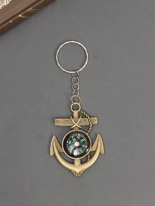 Брелок металл "Якорь с компасом" 5,8х4х0,8 см