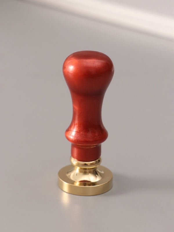 Печать для сургуча с пластиковой ручкой Печать для сургуча с пластиковой ручкой "Рамка круглая плетёнка с бантиком" 6,3х2,5х2,5 см