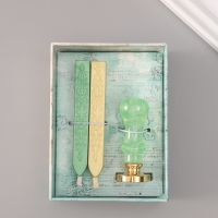 Сургучный набор "Растительный венок" печать, ручка, сургуч 12,5х10х3,6 см