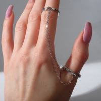 Набор колец 2 штуки &laquo;Атмосфера&raquo; на цепочках, цвет серебро, безразмерные