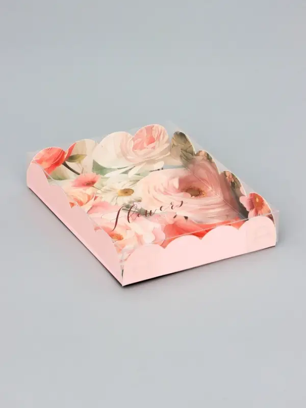 Коробка для печенья, &laquo;Цветы&raquo;, 14&times;10.5&times;2.5 см