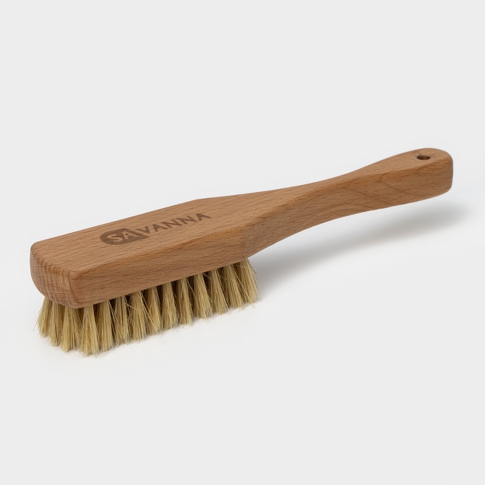 Щётка для обуви SAVANNA, 21×3,5 см, 59 пучков, натуральный волос Щётка для обуви SAVANNA, 21×3,5 см, 59 пучков, натуральный волос