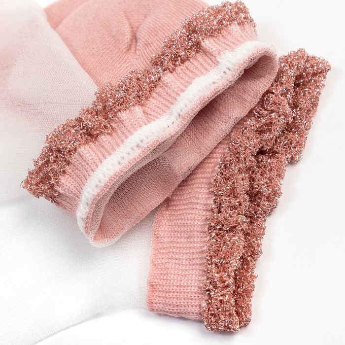 Носки женские стеклянные MINAKU &laquo;Цветы&raquo;, цвет розовый, р-р 36-37 (23 см)