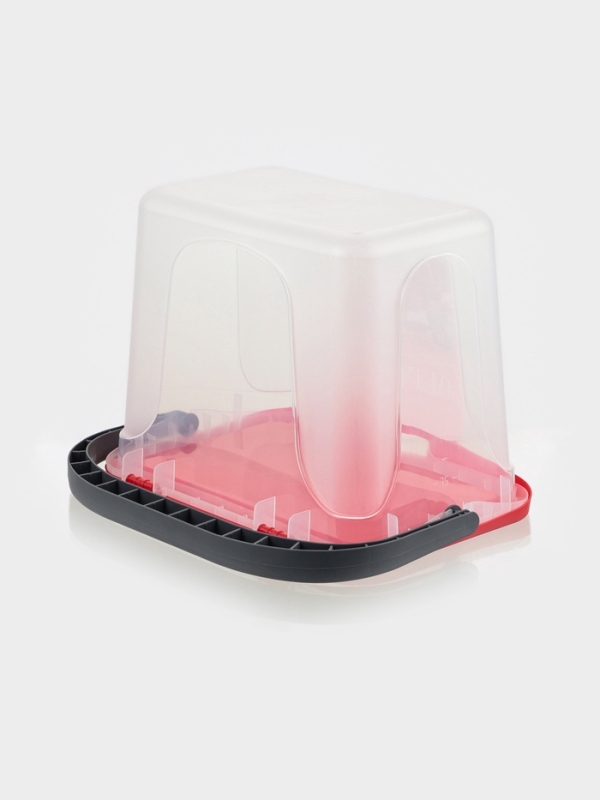 Контейнер для шашлыка c ручкой &laquo;Leto&raquo;, 6 л, пластик, прозрачный, крышка красная