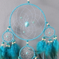 Ловец снов "Оберег с камнем Бирюза" синий 35х66 см Ловец снов "Оберег с камнем Бирюза" синий 35х66 см