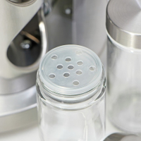 Набор для специй из стекла на подставке &laquo;Профи&raquo;, 19&times;20 см, 12 шт, цвет серебряный