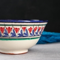 Коса Риштанская Керамика "Цветы" 15,5 см, средняя, синий