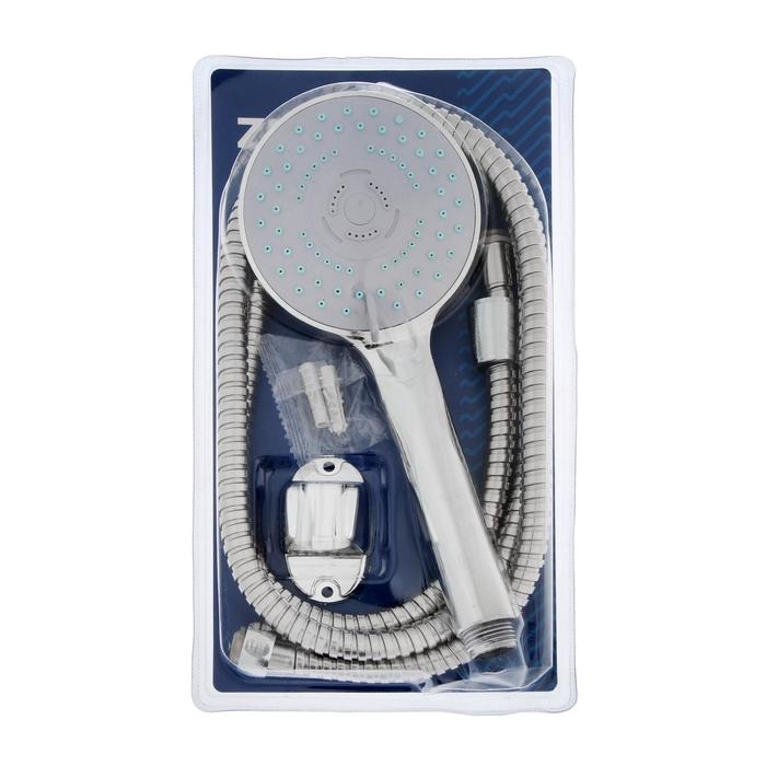 Набор для душа ZEIN Z0305, шланг 150 см, держатель, лейка 5 режимов, хром