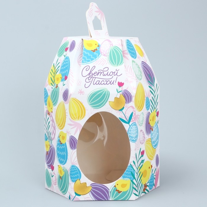 Коробка кондитерская складная, упаковка &laquo;Поздравляю с Пасхой!&raquo;, Пасха, 8 х 8 х 21 см