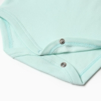 Боди детское с коротким рукавом, цвет ментоловый, рост 68 см