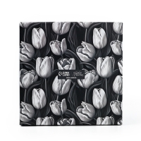 Коробка для цветов с вазой и PVC окнами складная &laquo;Чёрно-белая эстетика&raquo;, 23 х 30 х 23 см