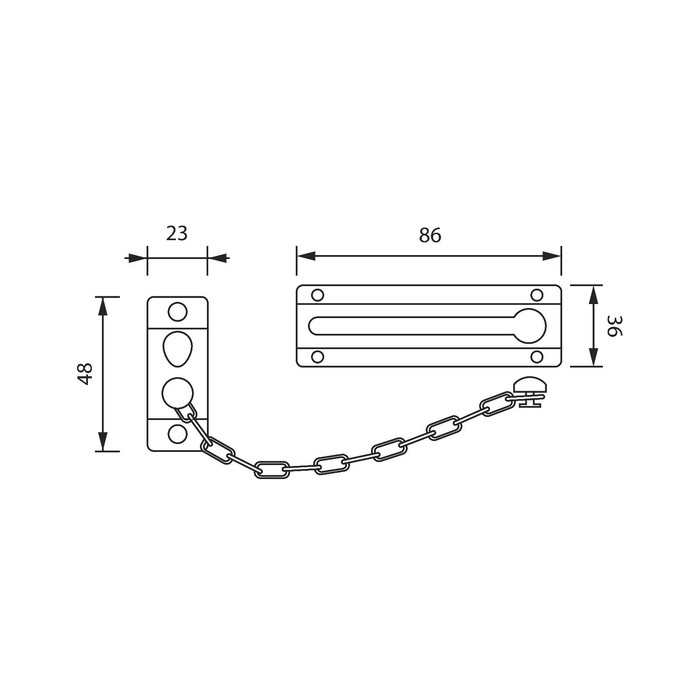 Цепочка дверная, цвет хром