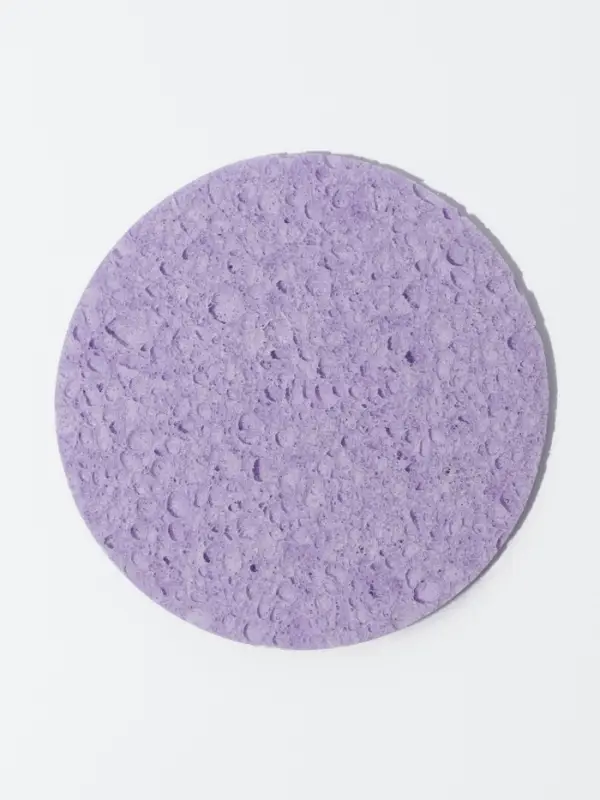 Спонж для умывания, круглый, фиолетовый