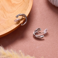 Клипсы &laquo;Тренд&raquo; полукруг, цвет серебро