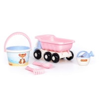 Песочный набор №640 &laquo;Кеша&raquo; сафари: самосвал, ведро, ситечко, совок, грабельки, лейка, цвета МИКС