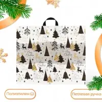 Пакет &laquo;Зимний лес&raquo;, полиэтиленовый с петлевой ручкой 60&times;50, 70 мкм