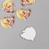 Декор для творчества акрил "Утёнок в пижамке сладко спит на месяце" 3х3х0,2 см