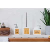 Дозатор для моющего средства с подставкой для губки SAVANNA &laquo;Природа&raquo;, 450 мл, цвет белый