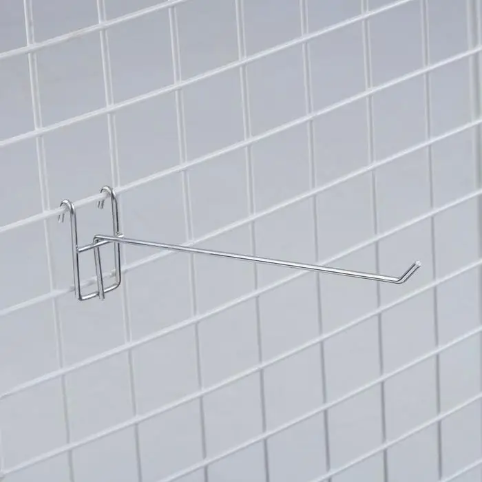 Крючок на сетку одинарный, цвет хром, d=3,5 мм, L=19 см