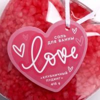 Соль для ванны Love, 415 г, аромат клубничного пудинга, ЧИСТОЕ СЧАСТЬЕ Соль для ванны Love, 415 г, аромат клубничного пудинга, ЧИСТОЕ СЧАСТЬЕ