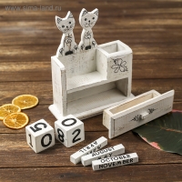 Календарь настольный дерево "Пара кошек" 18х6х22 см Календарь настольный дерево "Пара кошек" 18х6х22 см