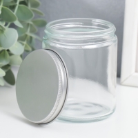 Банка для свечей стекло с крышкой "Прозрачная" 8,8х7х7 см