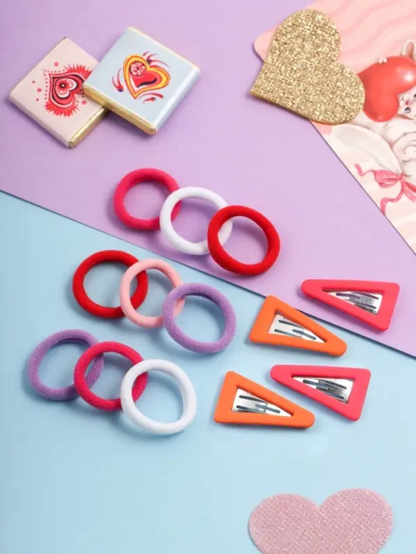 Набор для волос &laquo;Аделия&raquo;: 10 резинок 3 см, 4 невидимки 3.5 см, колор, МИКС