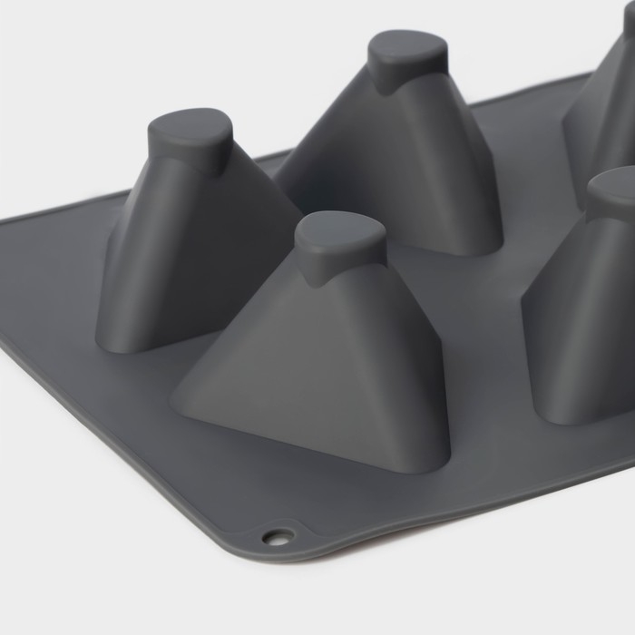 Форма для выпечки и муссовых десертов KONFINETTA &laquo;Рафаэль&raquo;, силикон, 28,5&times;21,5&times;5 см, 6 ячеек (7&times;4,9 см), цвет серый