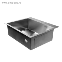 Мойка FABIA PROFI, 60х50 см, врезная, S = 3,0 и 0,8 мм, сифон с переливом + корзина Мойка FABIA PROFI, 60х50 см, врезная, S = 3,0 и 0,8 мм, сифон с переливом + корзина