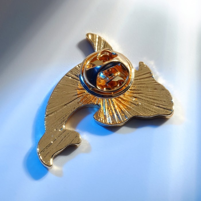 Значок &laquo;Косатка&raquo; созвездие, цвет чёрно-зелёный в золоте