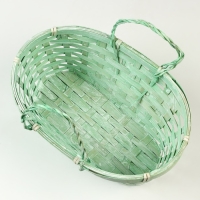 Корзина плетеная, 26 х 13 х 11 см, зелёная, бамбук Корзина плетеная, 26 х 13 х 11 см, зелёная, бамбук