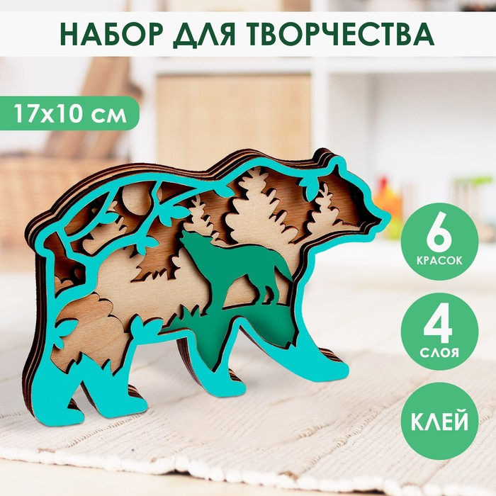 Роспись по дереву &laquo;Медведь&raquo;