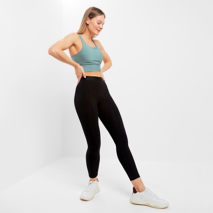 Леггинсы женские спортивные, цвет чёрный, размер 48 Леггинсы женские спортивные, цвет чёрный, размер 48