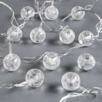 Гирлянда &laquo;Нить&raquo; 5 м с насадками &laquo;Футбольный мяч&raquo;, IP20, прозрачная нить, 20 LED, свечение белое, 8 режимов, 220 В