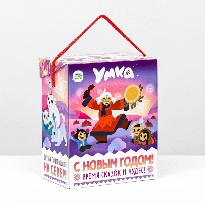 Новый год. Коробка подарочная складная "Умка" 19,8 х 12 х 24,3 см.